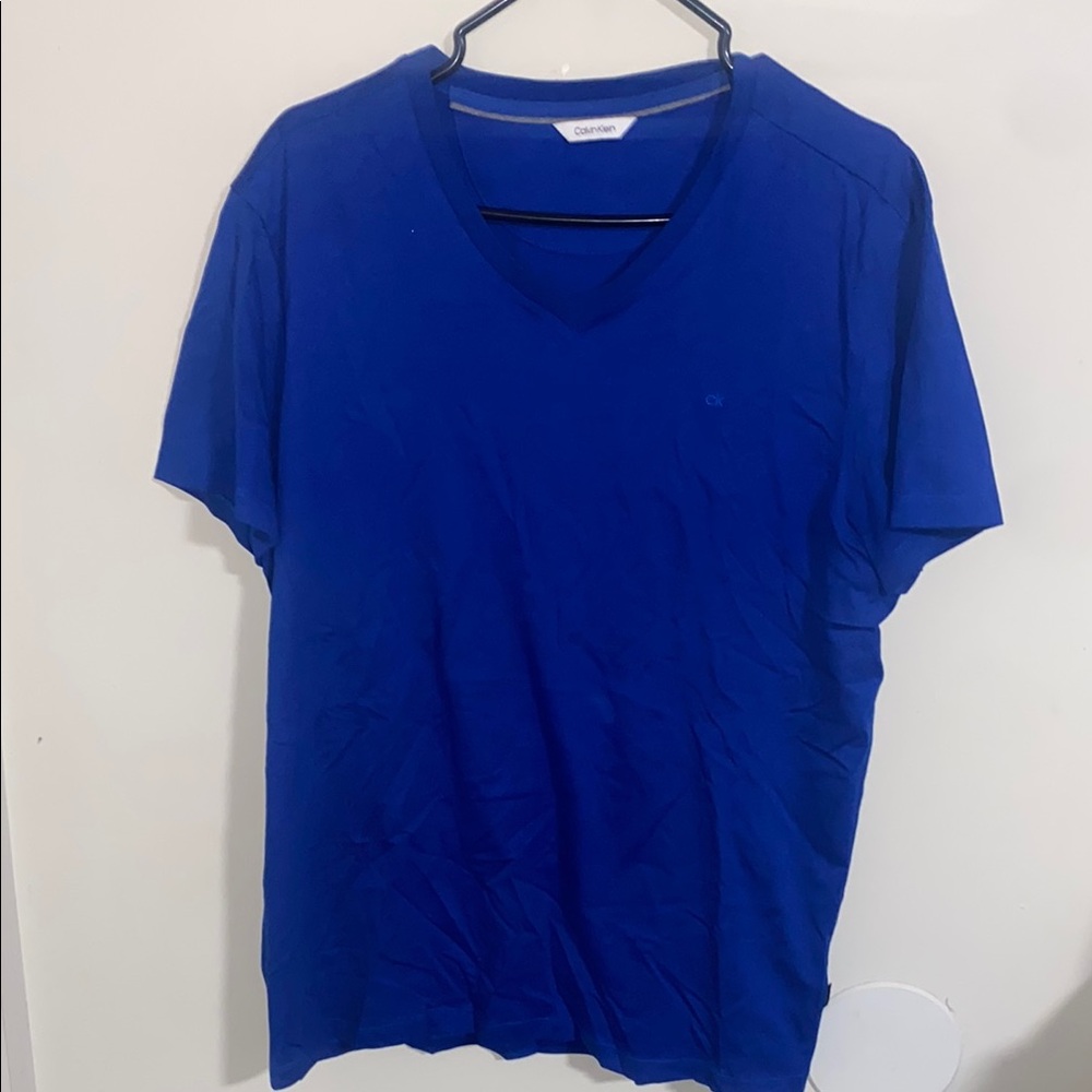 Calvin Klein Men's Blue V-Neck Shirt